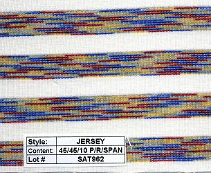 Jersey poly rayon spandex Multi Color Stripe 1/2''